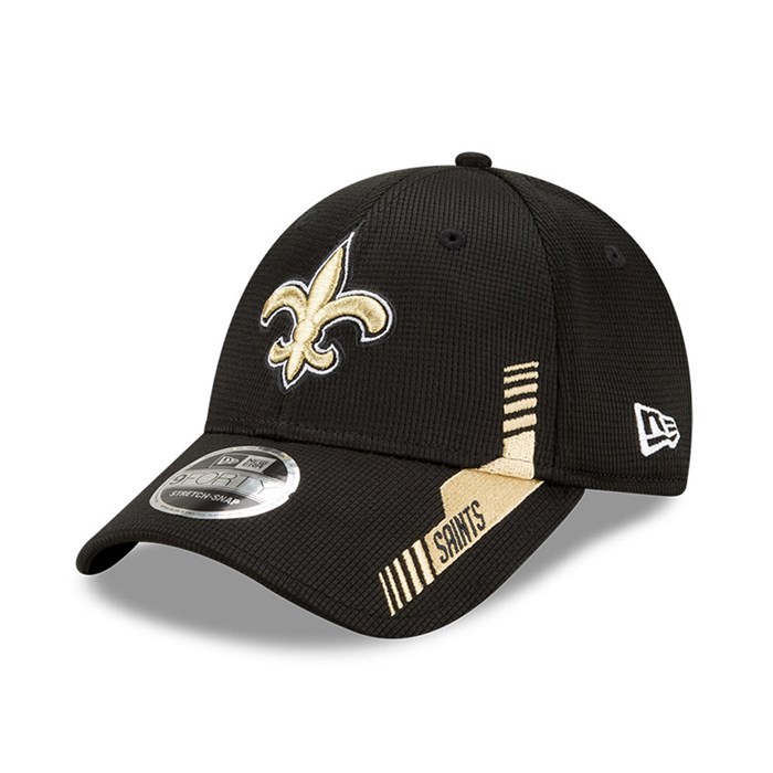 New Orleans Saints NFL Sideline Home 9FORTY Stretch Snap Lippis Mustat - New Era Lippikset Outlet FI-385694